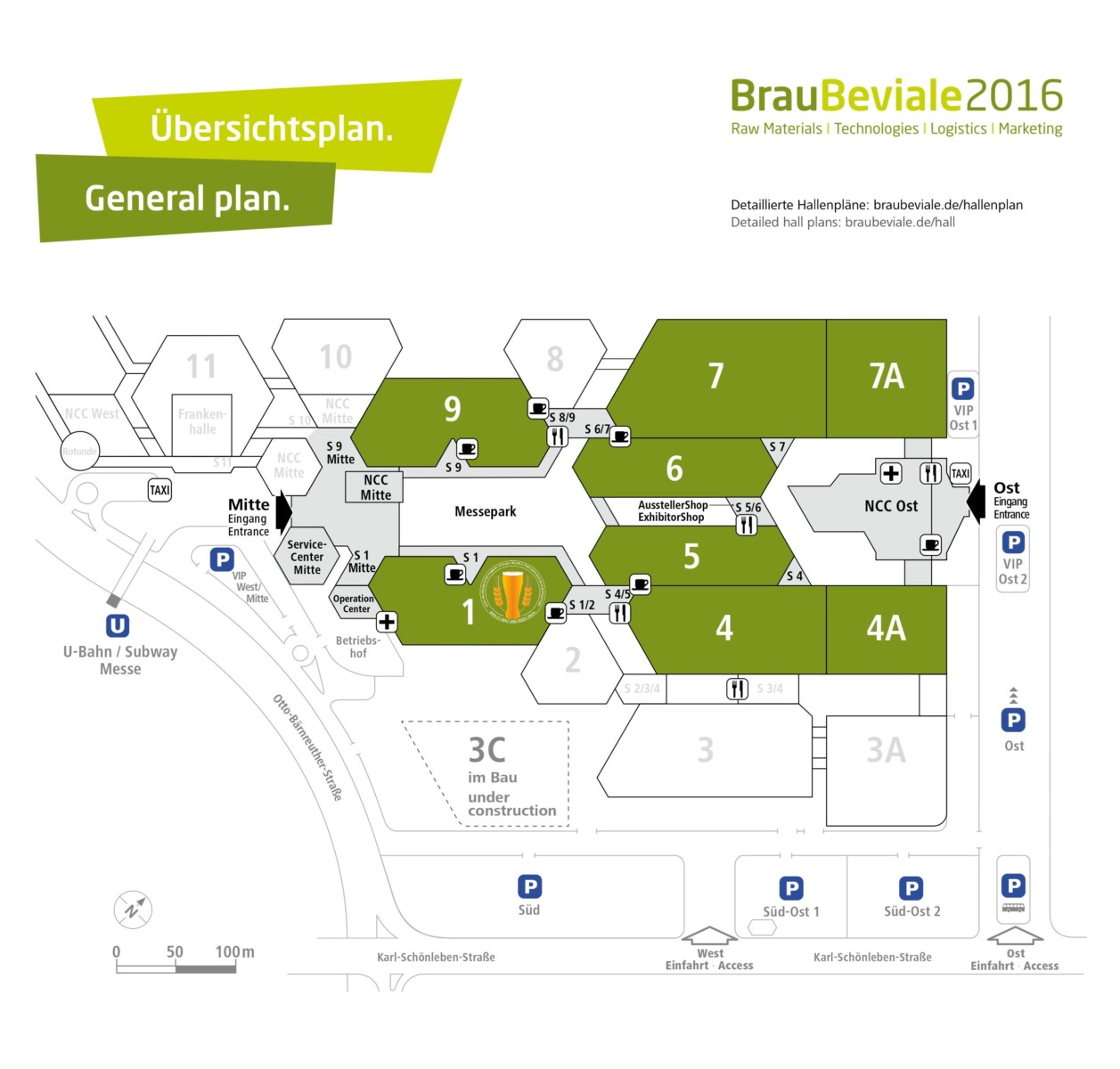 BrauBeviale 2016 Hallenplan + bmbu